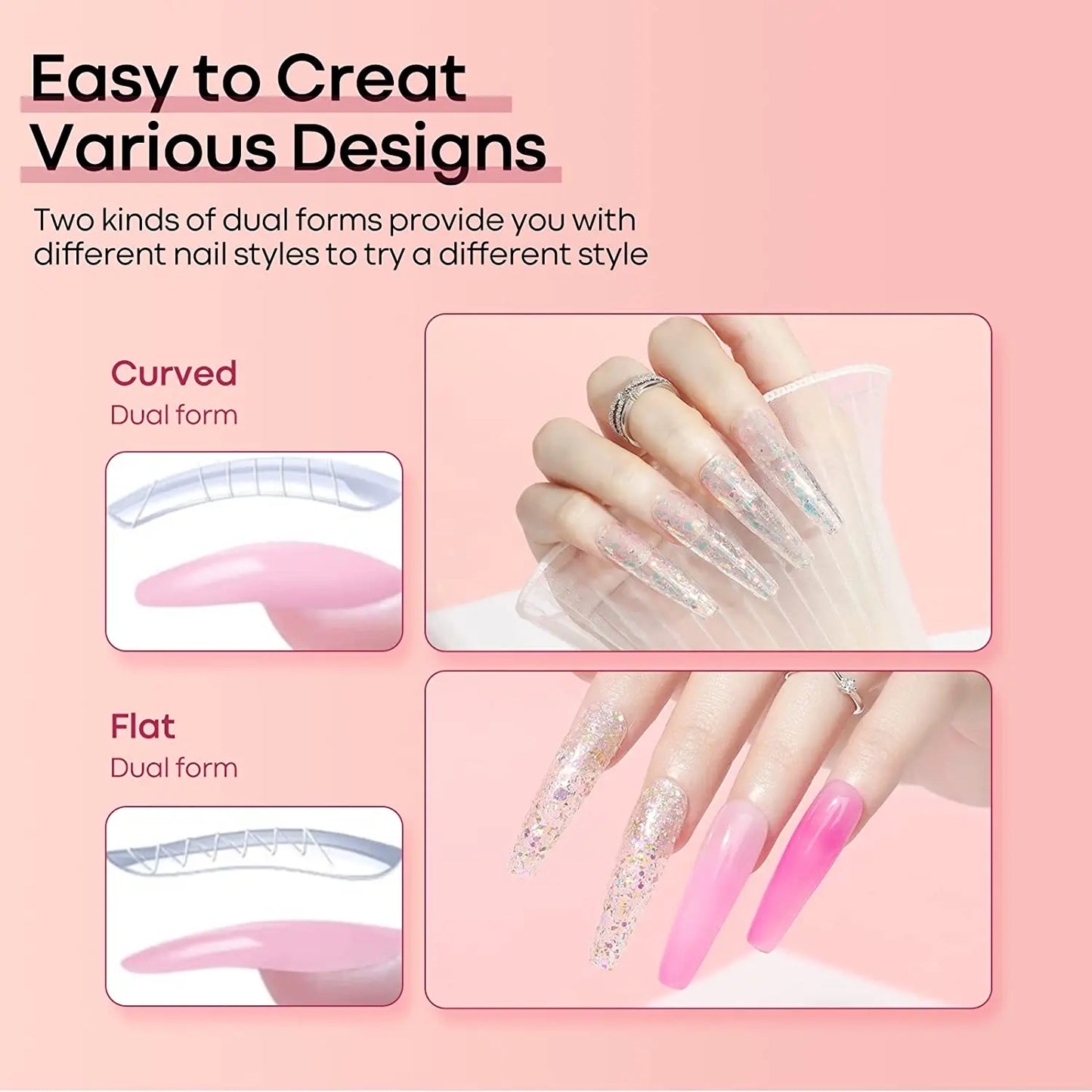 Makartt Poly Nail Extension Gel for Nails ,Clear Pink Builder & Sculting Soak Off Hard Gel for Strong Natural Look for Beginer