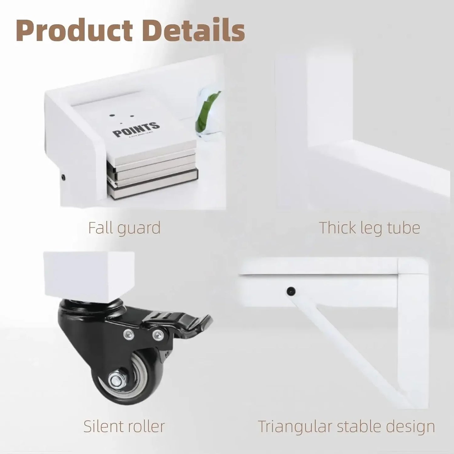 XMSJ Overbed Table With Wheels Mobile Computer Desk