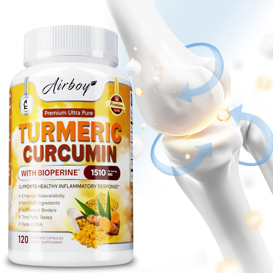 Turmeric Curcumin - Helps Relieve Muscle and Joint Pain, Antioxidant, Supports Immune, Heart, Digestive Health - 120 Capsules