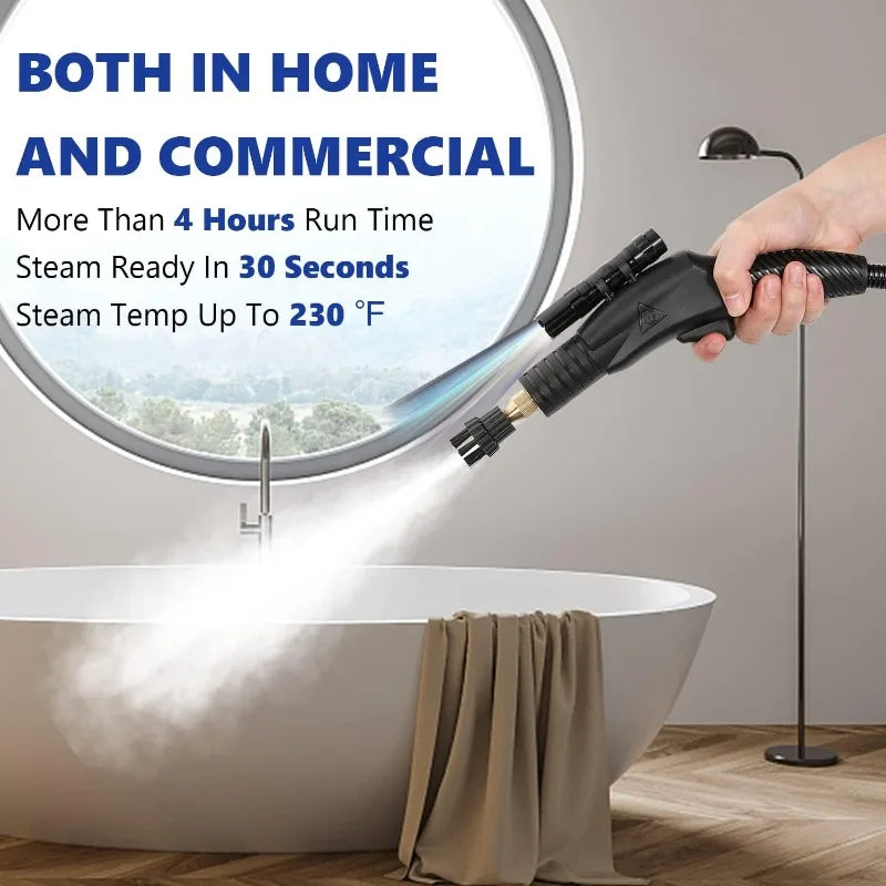 High Pressure Steam Cleaner, 1700W Power High Temp Portable Handheld Cleaning Machine For Car Detailing, Tankless He