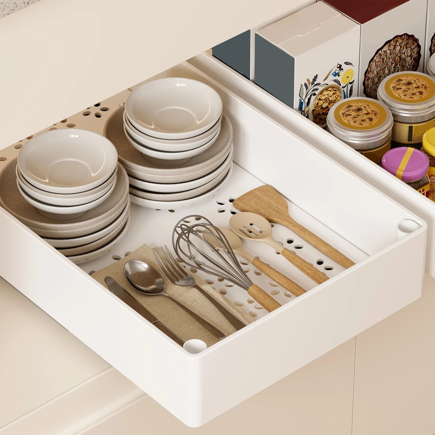 2Pcs Pull-Out Cabinet Organizer – No-Punch Slide-Out Racks for Kitchen, Bathroom, Pantry, and Cabinets, Home Storage Solution