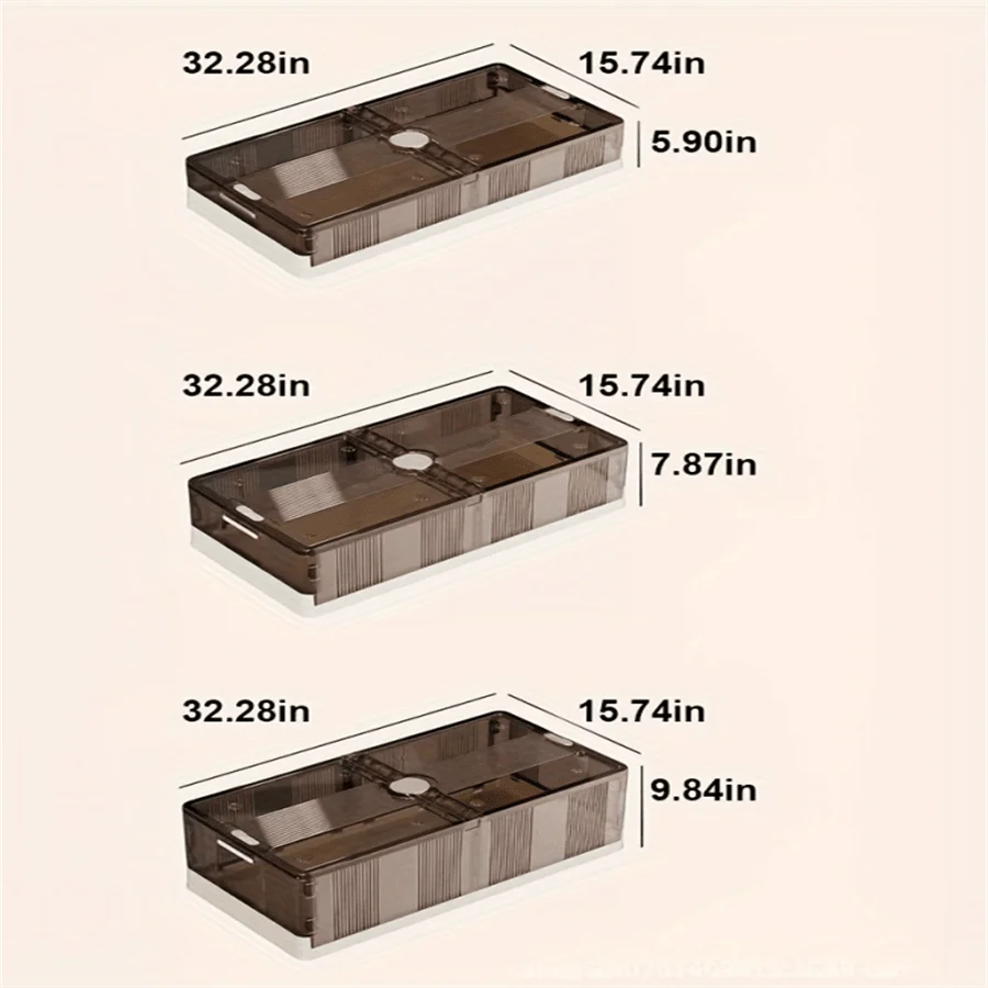 Under Bed Storage,1Pack Stackable Bed Storage With Wheels Installation-Free Under Bed Storage Containers Insect-Proof
