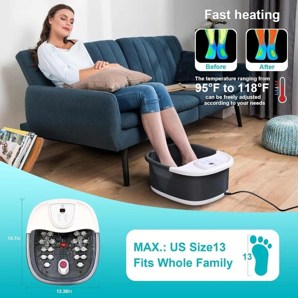 Free Delivery-Foot Spa Bath Massager with Heat [2025 Upgraded], Vibration, Temperature Control, Jets, Bubbles, Epsom Salt,