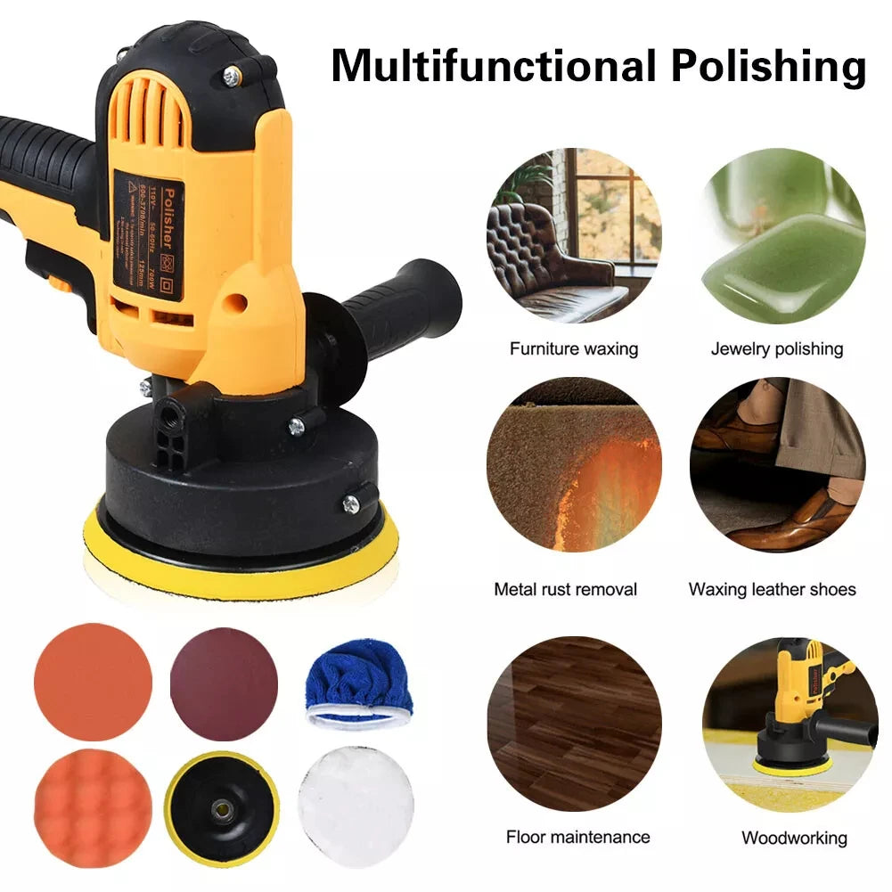 Electric Polisher Buffer Sander Car Polishing Machine 5" 7" Buffing Sponge Kit