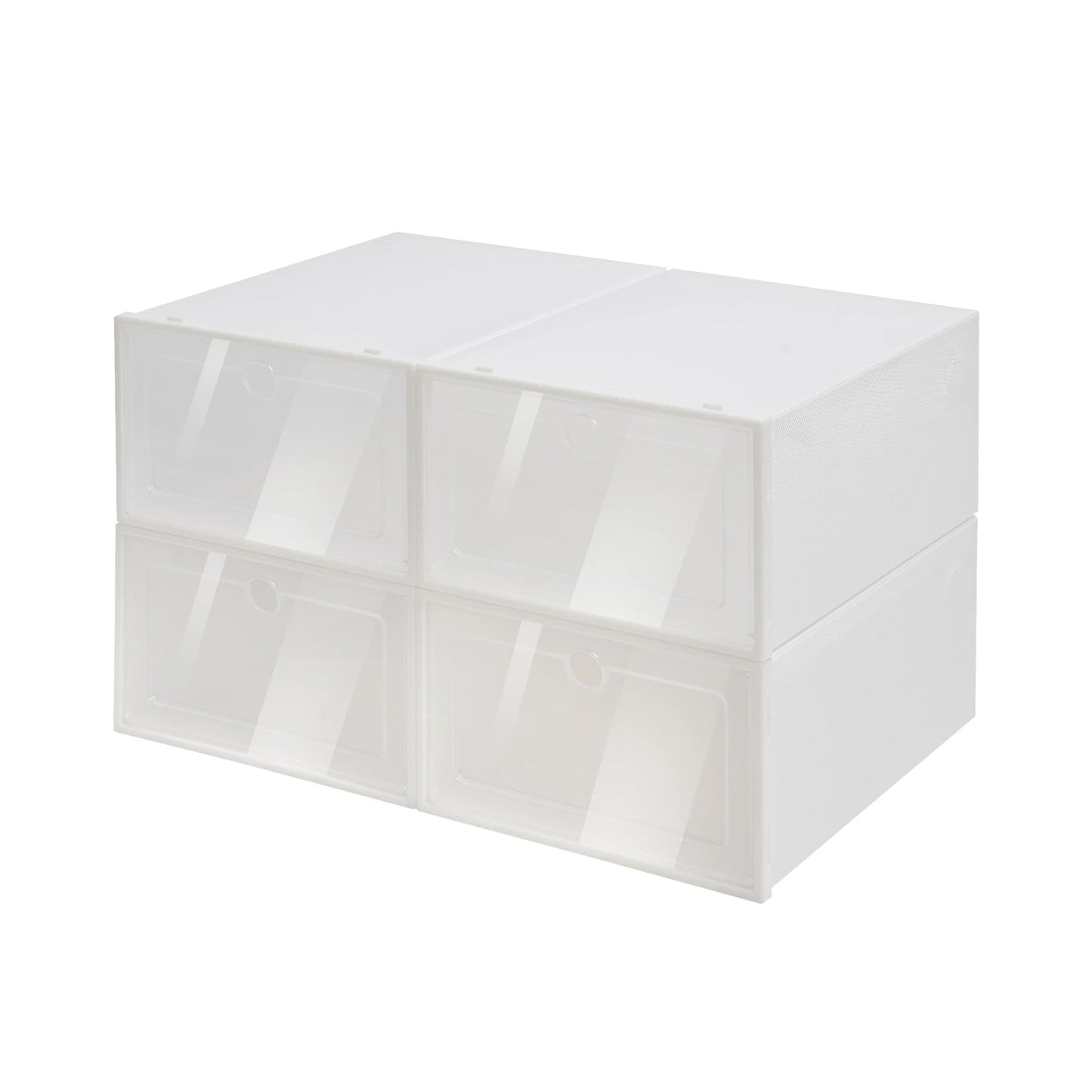 24 Pack Clear Shoe Boxes, Stackable Shoe Storage Boxes, with Lids, Clear Plastic Stackable Shoe Organizers, For Closet