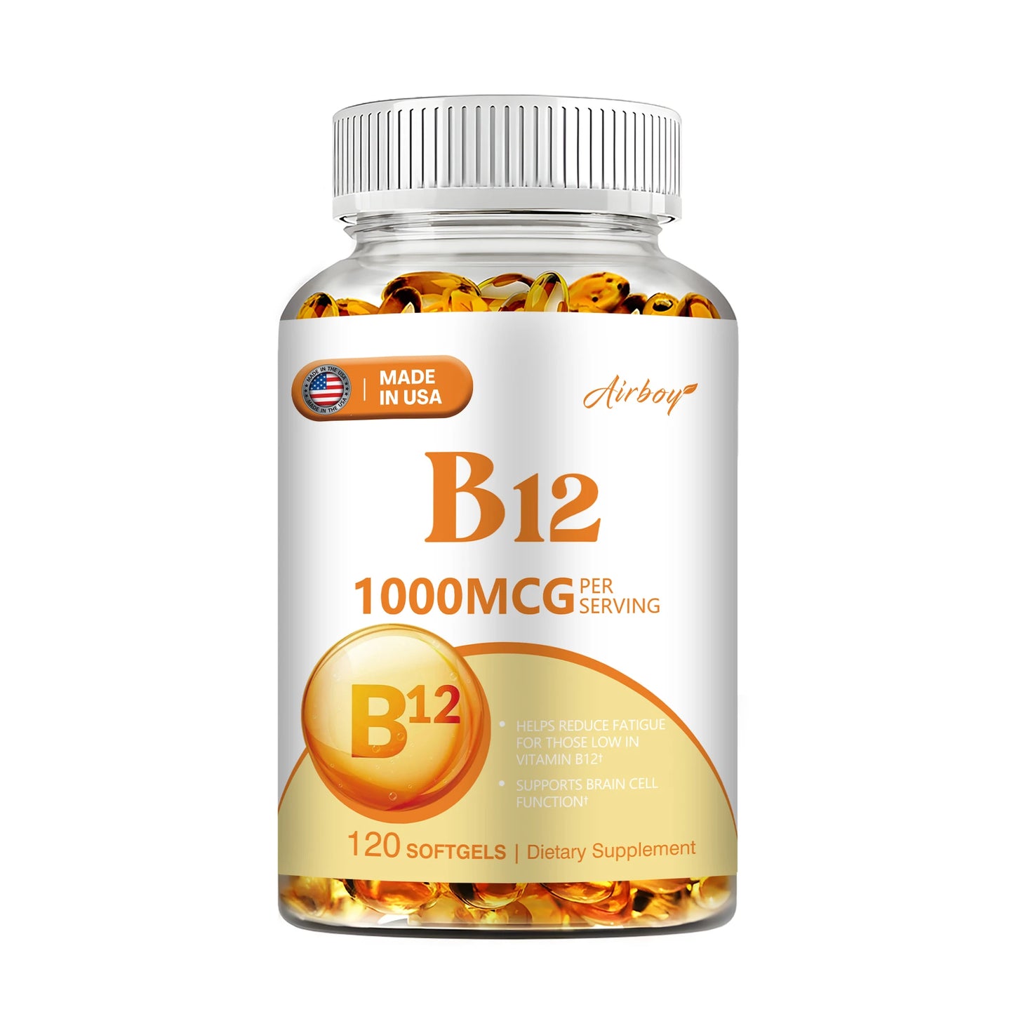 Vitamin B12 500mcg - Energy Metabolism, Support Nervous System, Relieve Fatigue,Sleep Health, Improve Mood - 120 Capsules