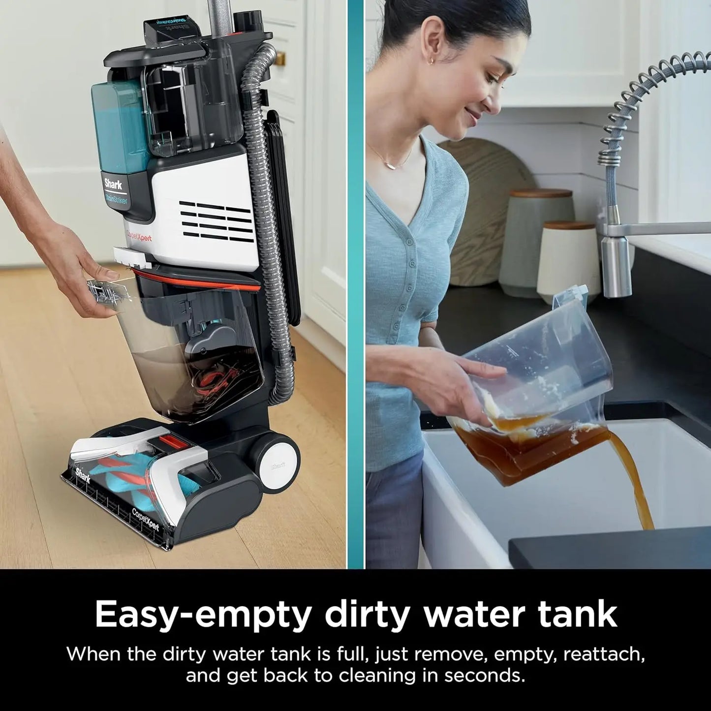 Shark EX201 CarpetXpert Upright Carpet, Area Rug & Upholstery Cleaner with StainStriker, Built-in Spot & Stain Cleaner, Perfect