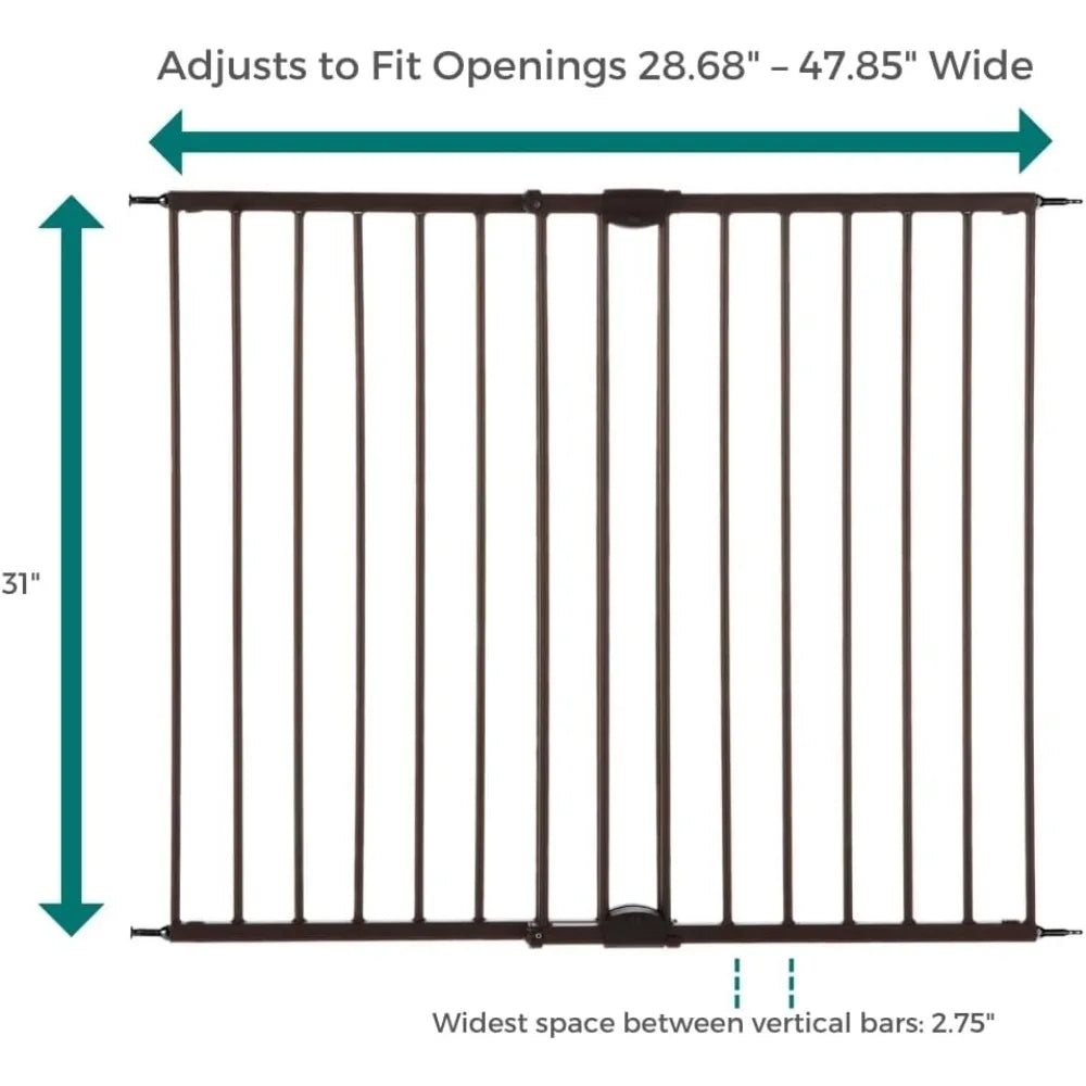 North States MyPet Windsor Walk Thru Pet Gate: 28.68" - 47.85" Wide Dog Gate. Hardware Mount, Dog Gates for the house