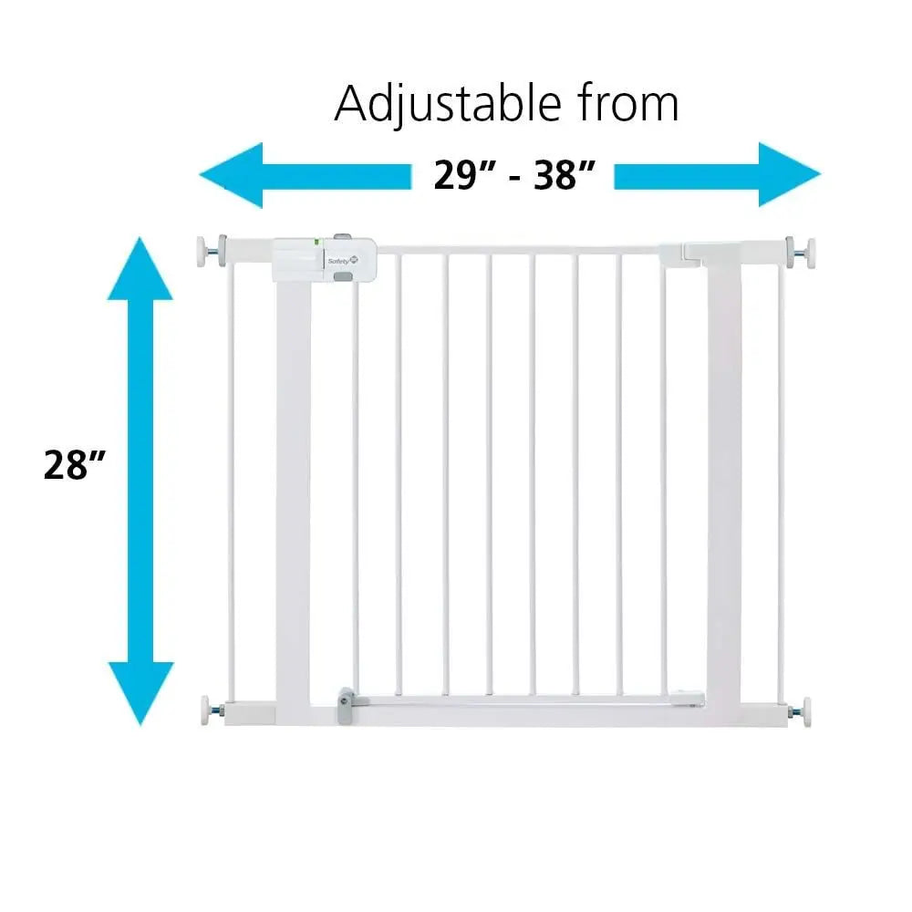 Easy Install Walk Thru Baby Gate for Doorways, Gate With Door, Dog Gates, Fits 29"-38", Easy Install 28" Tall, White
