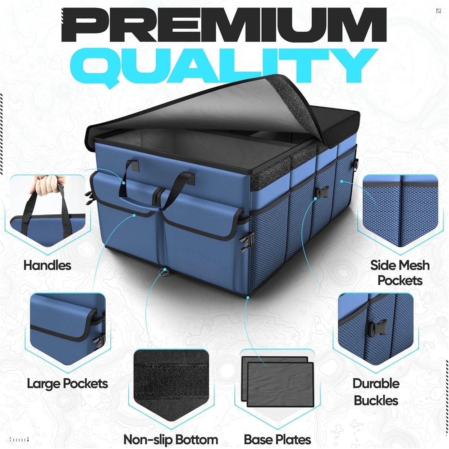 Car Trunk Organizer Collapsible SUV Storage Case Premium