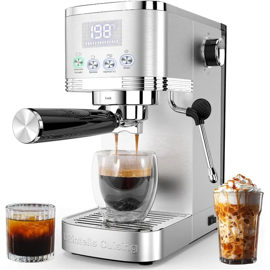 Machine 20 Bar Temperature Control LED Display Expresso Machine for Home with Steam Milk Frother for Cappuccino Latte S
