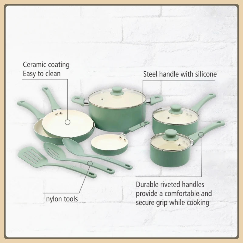 Ceramic Aluminum Nonstick Cookware Set For Everyday Use