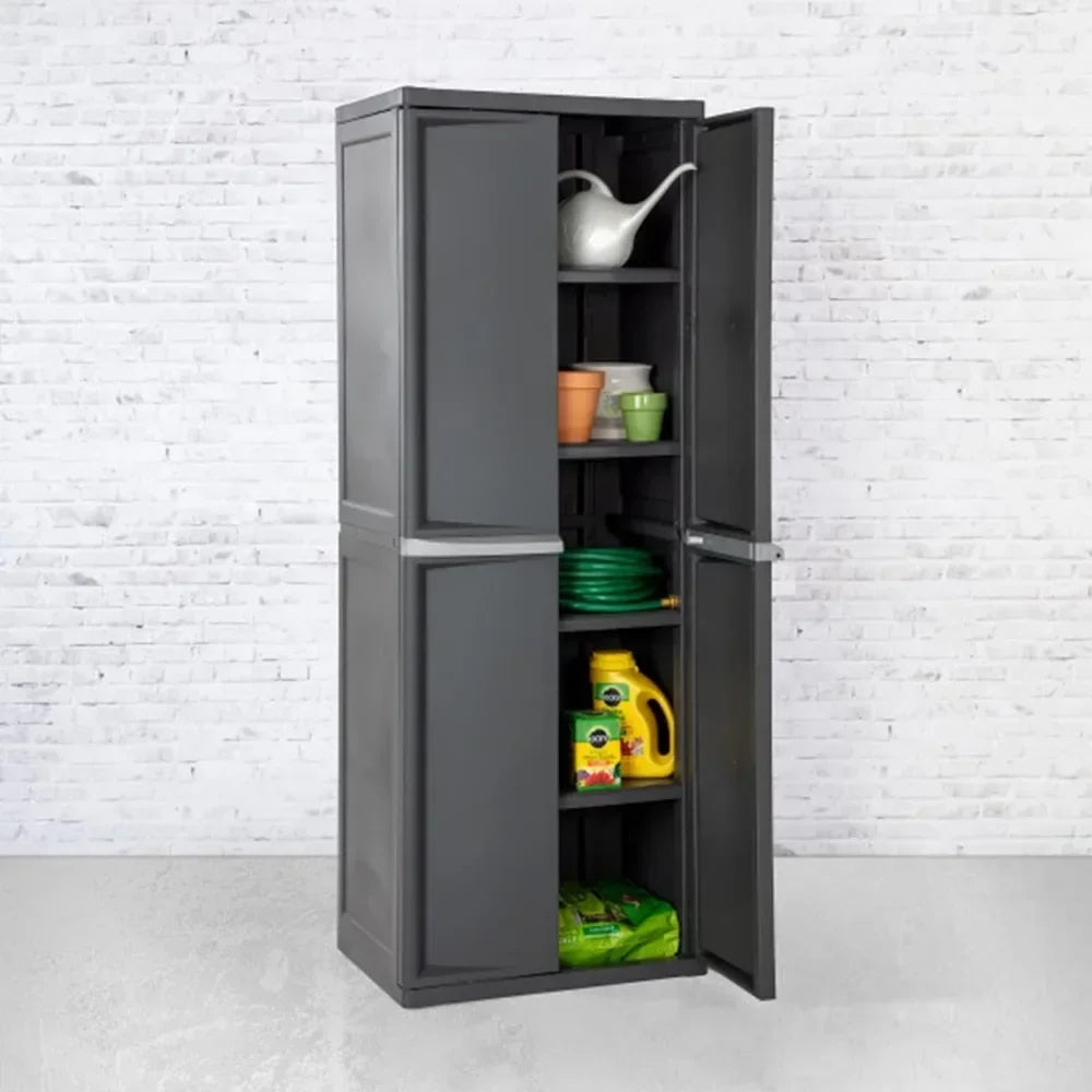 XMSJ 4 Shelf Cabinet Heavy Duty Plastic Storage Organizer
