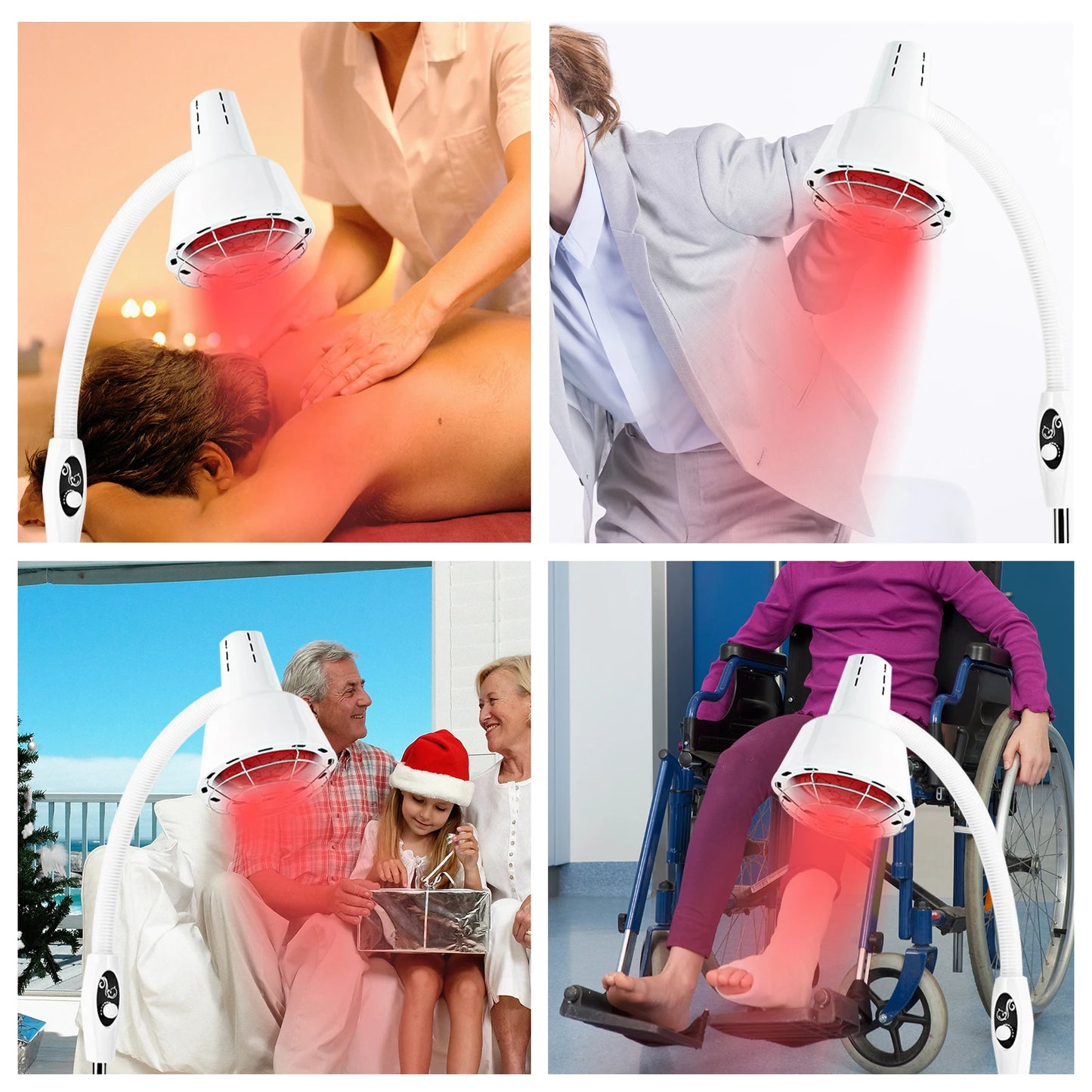 Red Light Therapy for Body, LED Red Infrared Light Therapy Lamp with Adjustable Stand Infrared Light Device for Body Pain Relief