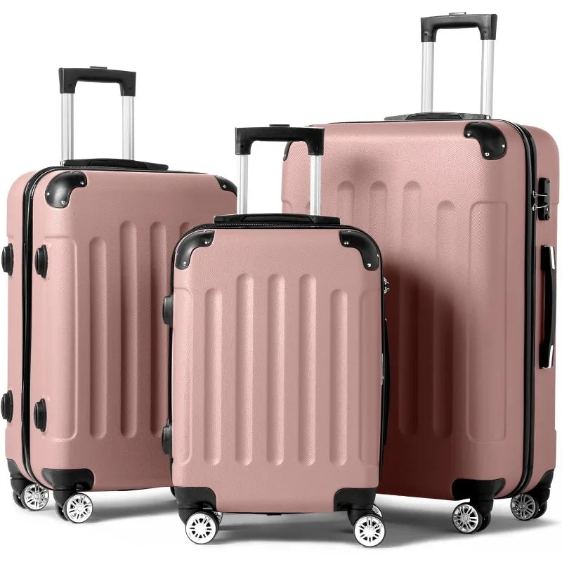 Three Piece Luggage Set With Rolling Wheels And TSA Lock