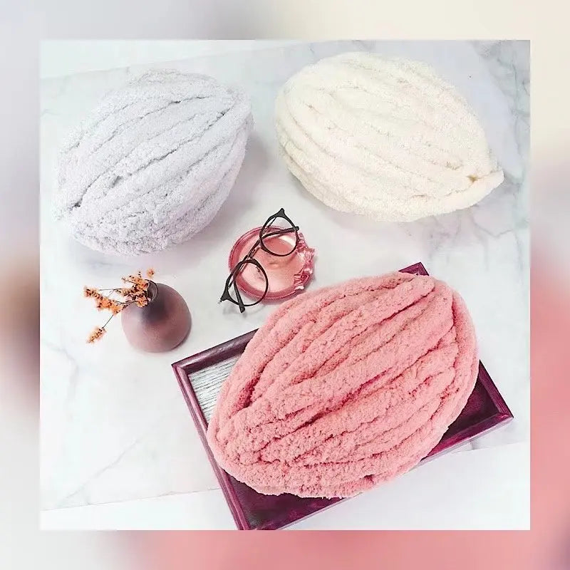 250g Extra Thick Ice Yarn Blanket Hand-Knitted DIY Thread Large Thickness Chenille Cushion Pet Nest Thread Icelandic Scarf Hat Stick Needle Close-Fitting Soft Extra Thick Wool Ball 1 Piece = 1 Piece = 250 Grams