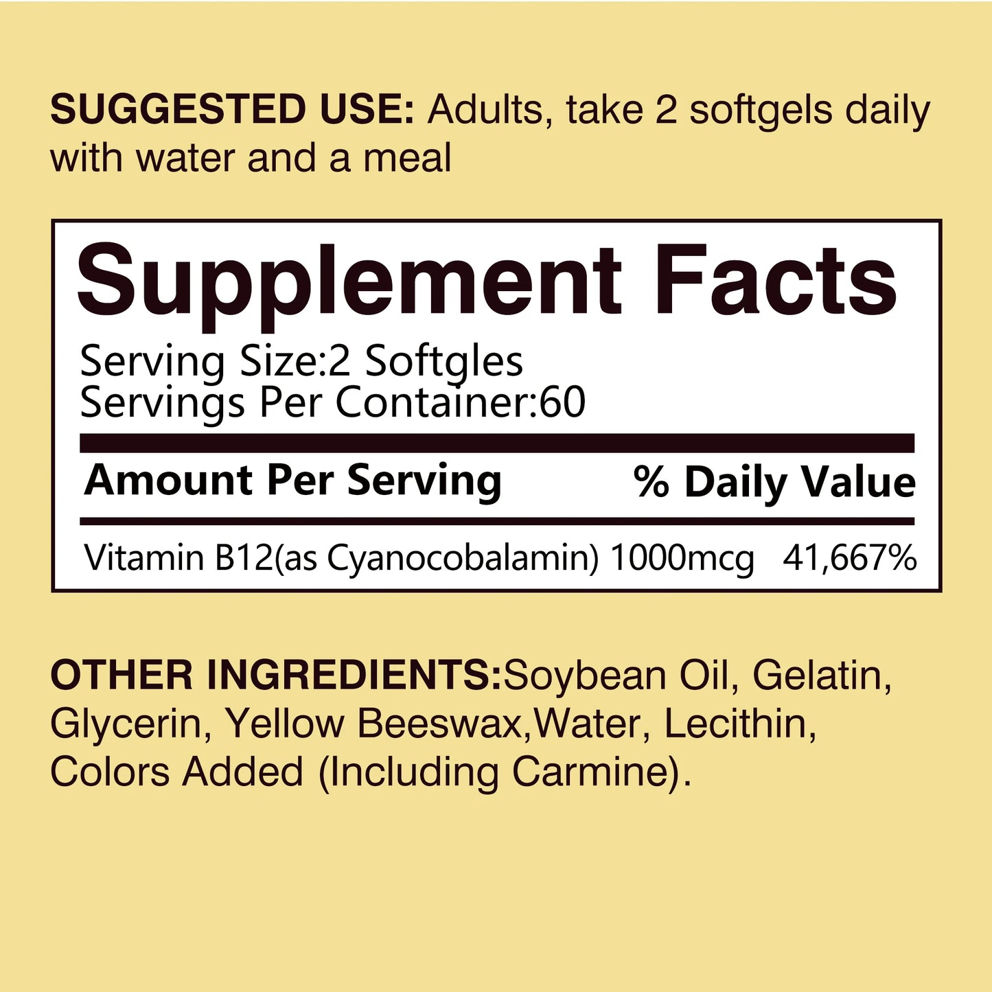 Vitamin B12 500mcg - Energy Metabolism, Support Nervous System, Relieve Fatigue,Sleep Health, Improve Mood - 120 Capsules