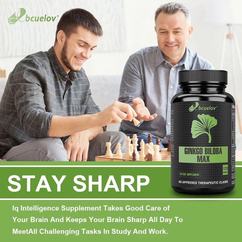 Ginkgo Biloba Enhancer, Supports Brain Function and Memory, Improves Thinking and Concentration, Mental Clarity, 120 Capsules