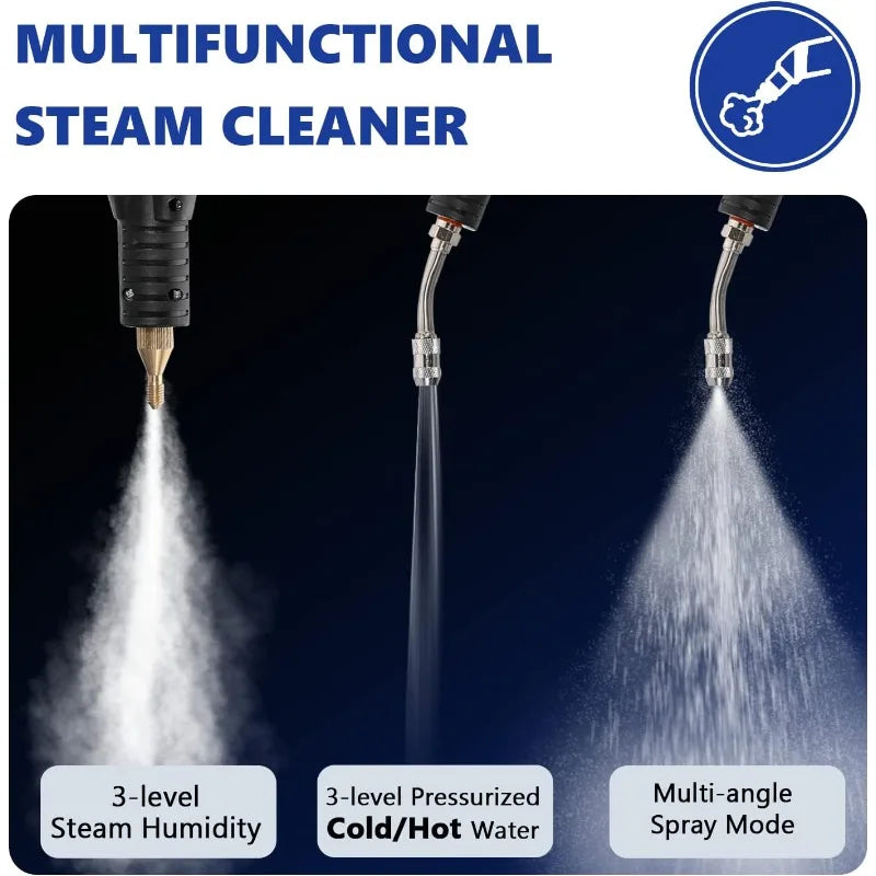 High Pressure Steam Cleaner, 1700W Power High Temp Portable Handheld Cleaning Machine For Car Detailing, Tankless He