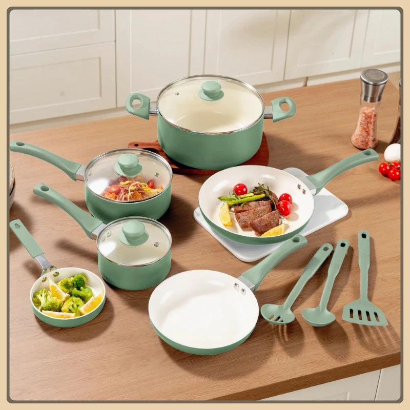 Ceramic Aluminum Nonstick Cookware Set For Everyday Use