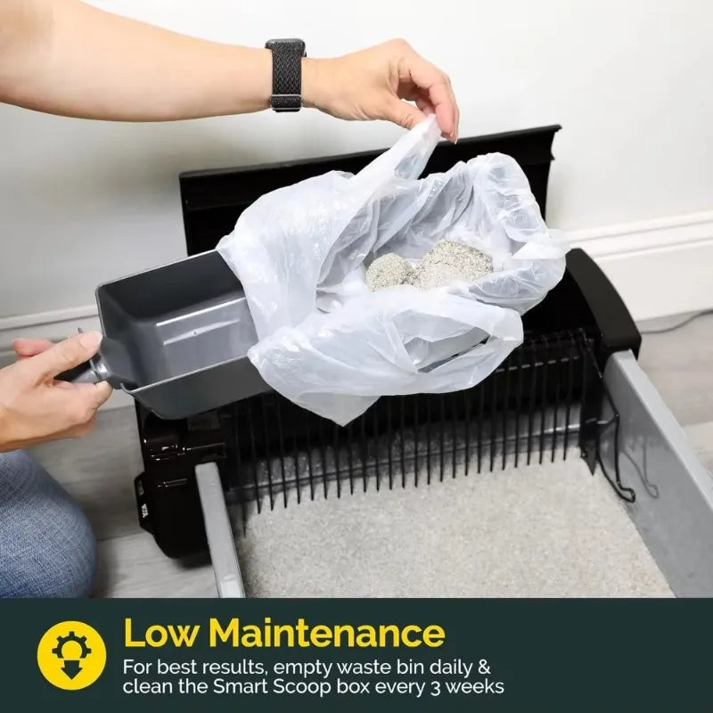 Free Shipping Self Cleaning Automatic Cat Litter Box - Smart Scoop Cat Litter Box with 6 Bags & Carbon