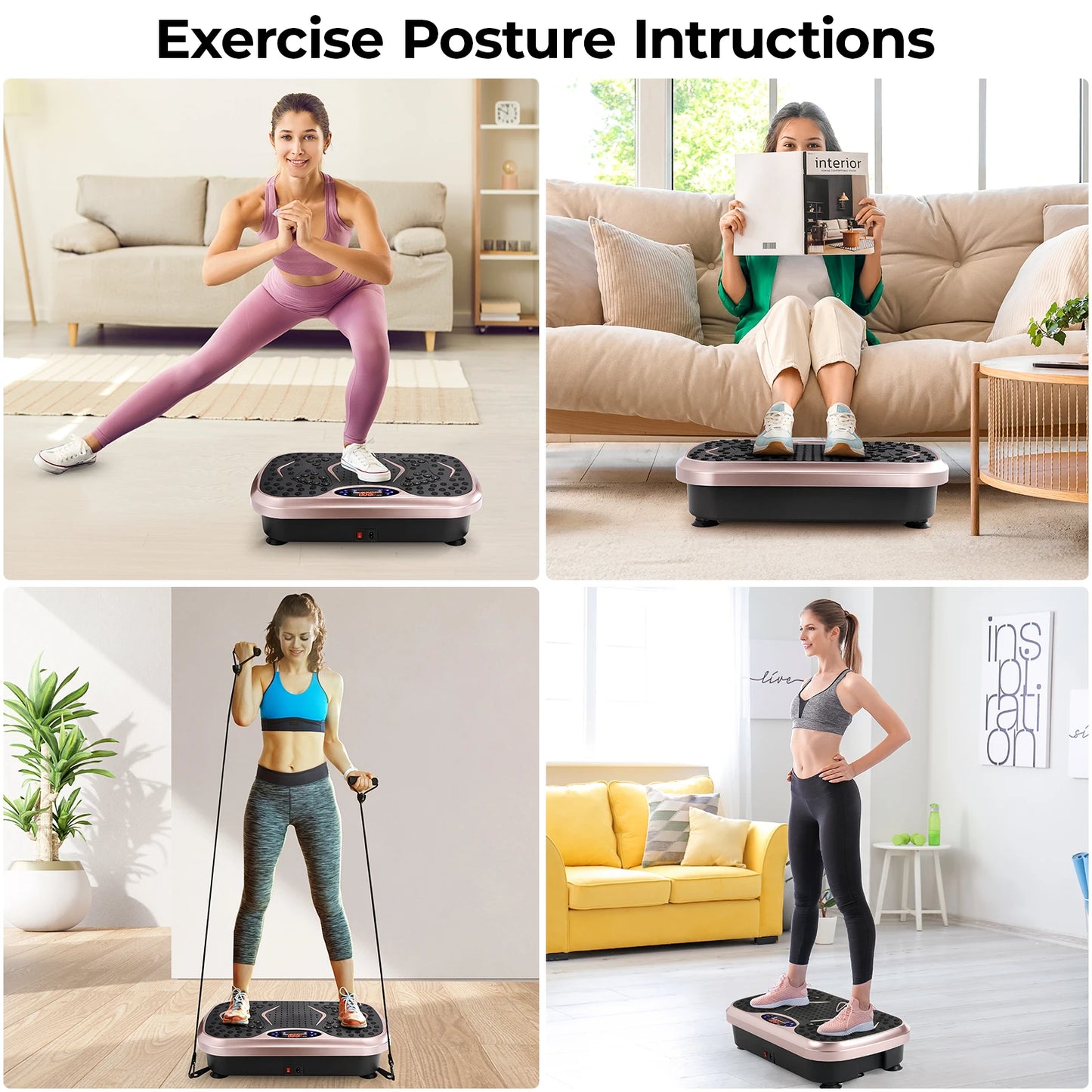 Vibration Plate Exercise Machine, Vibration Plate for Lymphatic Drainage, Whole Body Workout Vibrate Fitness Platform