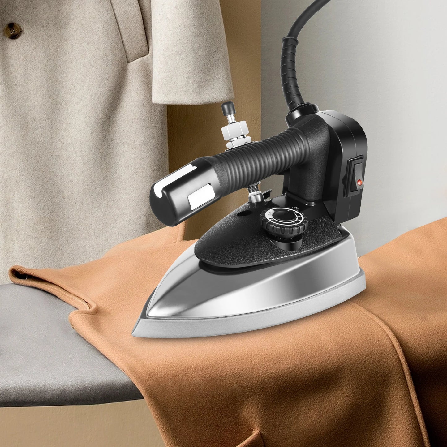 Industrial Iron Machine, 60~220℃ Electric Steam Iron W/ 3L Tank for Garment Factories Curtain Store Fabric Processing Workshop