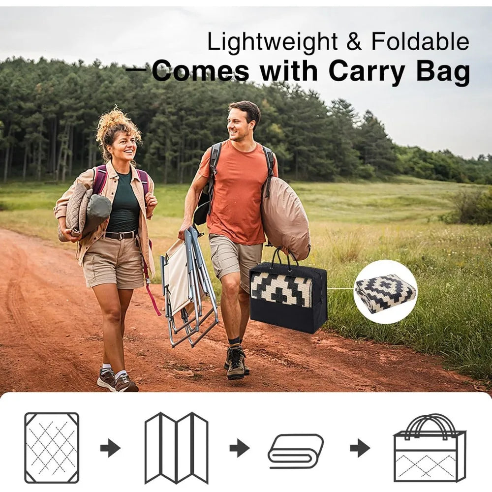 Waterproof Outdoor Rug 5x8 ft, Outdoor Plastic Straw Rug for Camping, RV Mat Outside,  Porch, Deck, Backyard, Balcony, Picnic