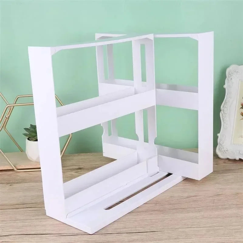 Multi-Function 2 Tier Rotate Spice Storage Rack Seasoning Swivel Storge Organizer Shelf kitchen bathroom creative household item