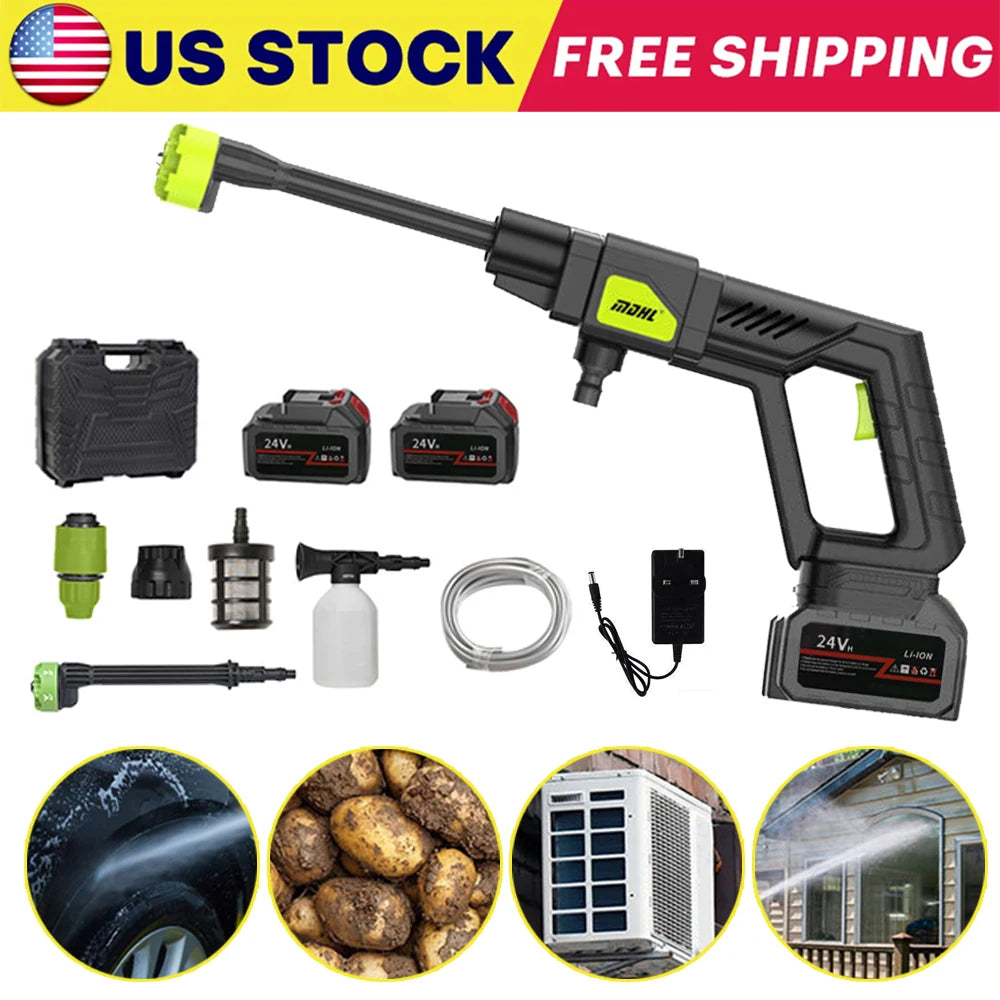 100BAR 1000W Brushless Cordless High Pressure Car Washer Rechargeable Car Cleaning Washer Spray Foam Generator Water Gun Machine
