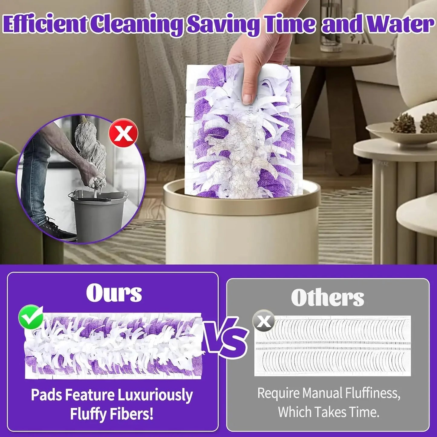 40 Pack Disposable Mop Pads Compatible with Swiffer Power Mop Pads Replacement for Swiffer Power Mop Refills