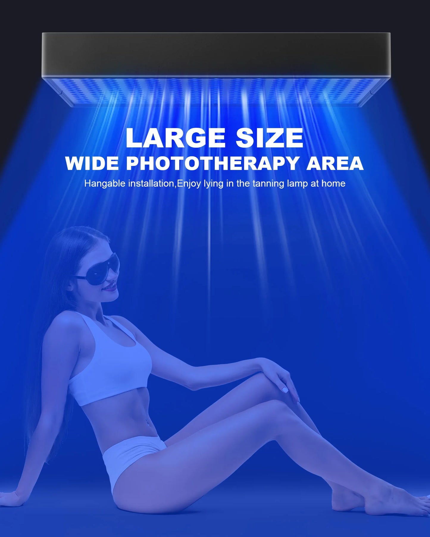 45W Tanning Skin Care Lamp ﻿225PCS Blue Light 460nm LEDs Home Sunbathing Tanning Lamp for Face Body Bronze Skin Tanning Lamp