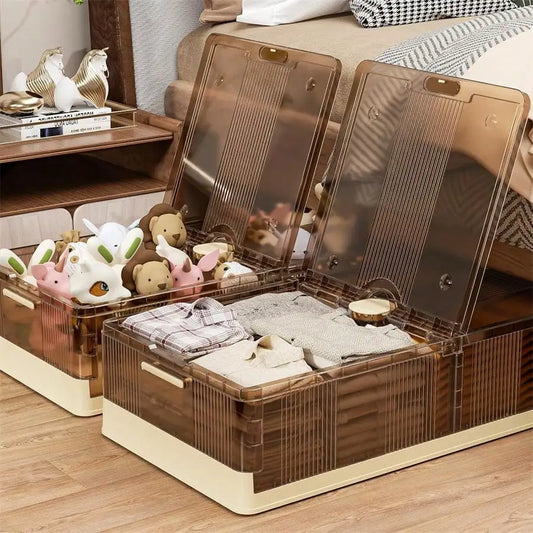 Under Bed Storage,1Pack Stackable Bed Storage With Wheels Installation-Free Under Bed Storage Containers Insect-Proof