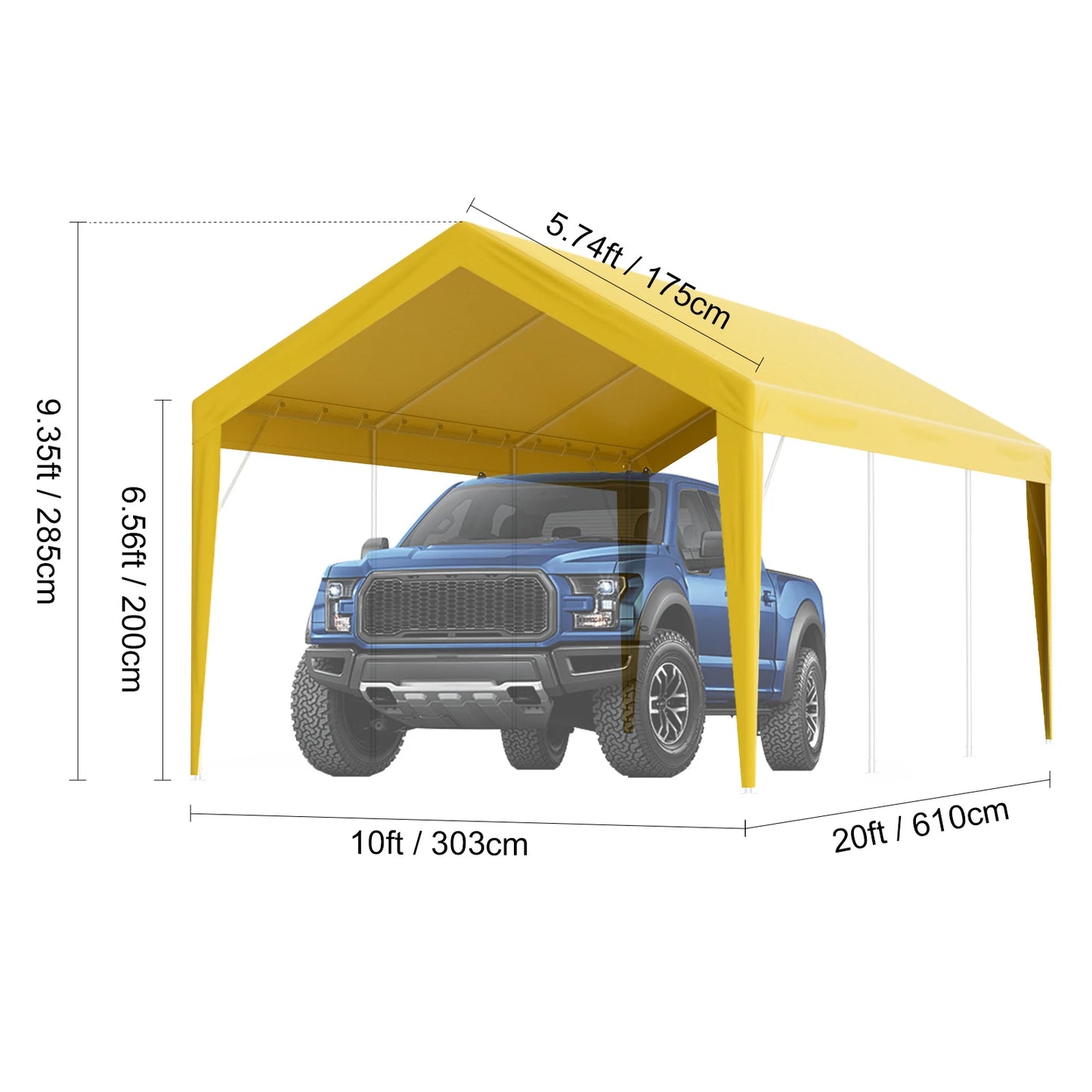 SucceBuy Carport Replacement Canopy Cover Garage Top Tent Shelter Tarp Heavy-Duty Waterproof & UV Protected
