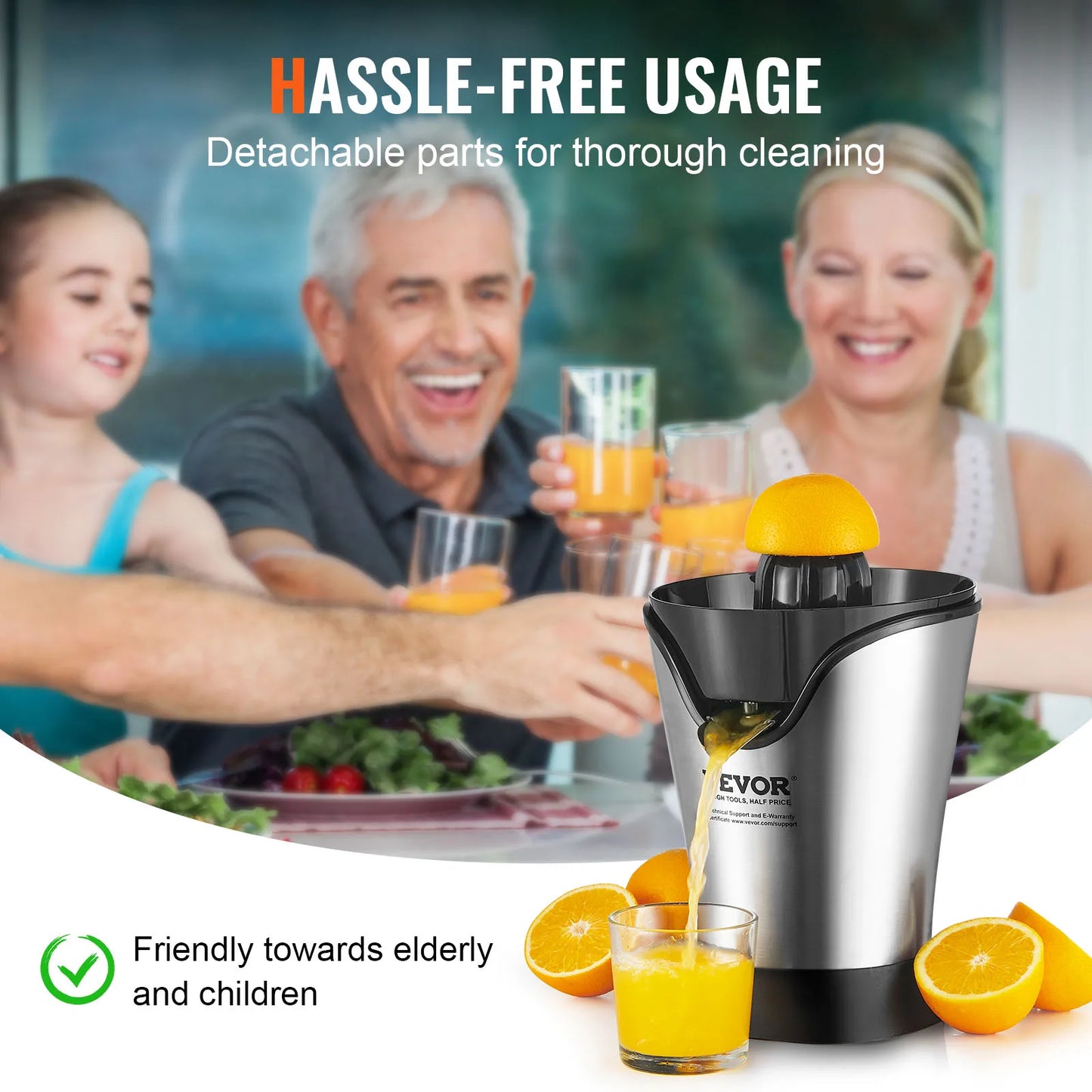 Vevor Electric Citrus Juicer 100W Stainless Steel Cone