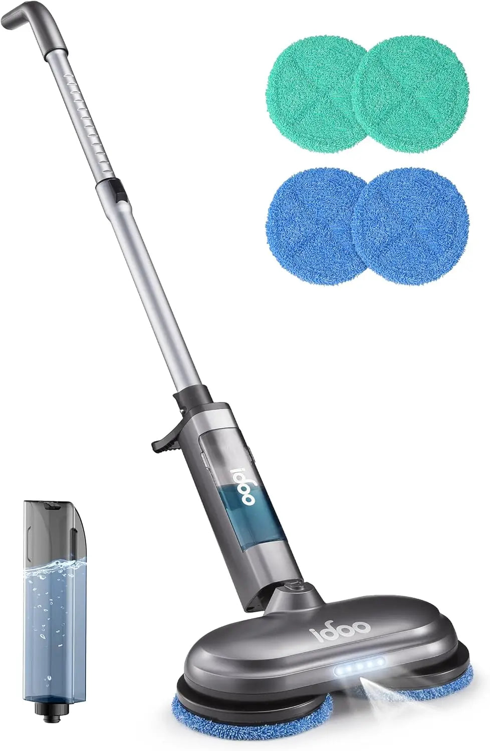 Cordless Electric Mop, Mops for Floor Cleaning Machine for Home, Detachable Water Tank & Headlight, Power Spin Spray Floor