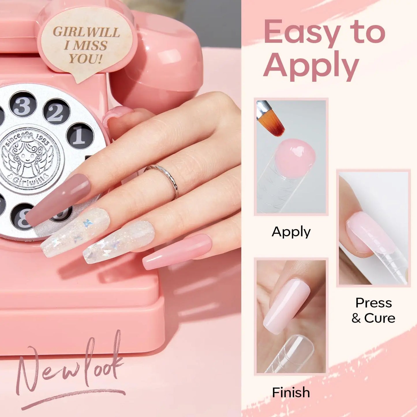 Makartt Poly Nail Extension Gel for Nails ,Clear Pink Builder & Sculting Soak Off Hard Gel for Strong Natural Look for Beginer