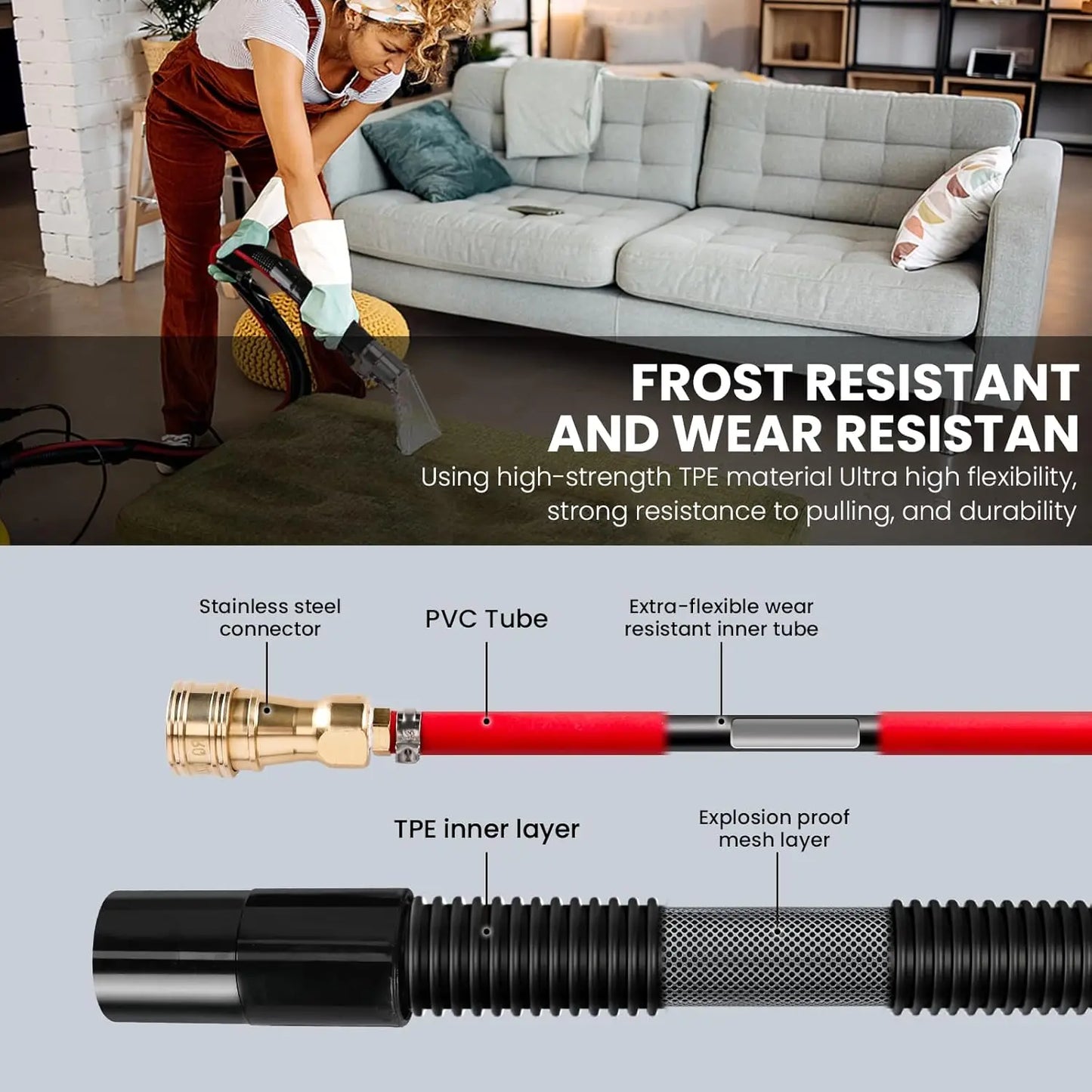 Shop Vac Extractor Kit, Better Extractor Hose Kit for Carpet & Upholstery Cleaning in Home and Auto, with Wand, Hose & Adapter