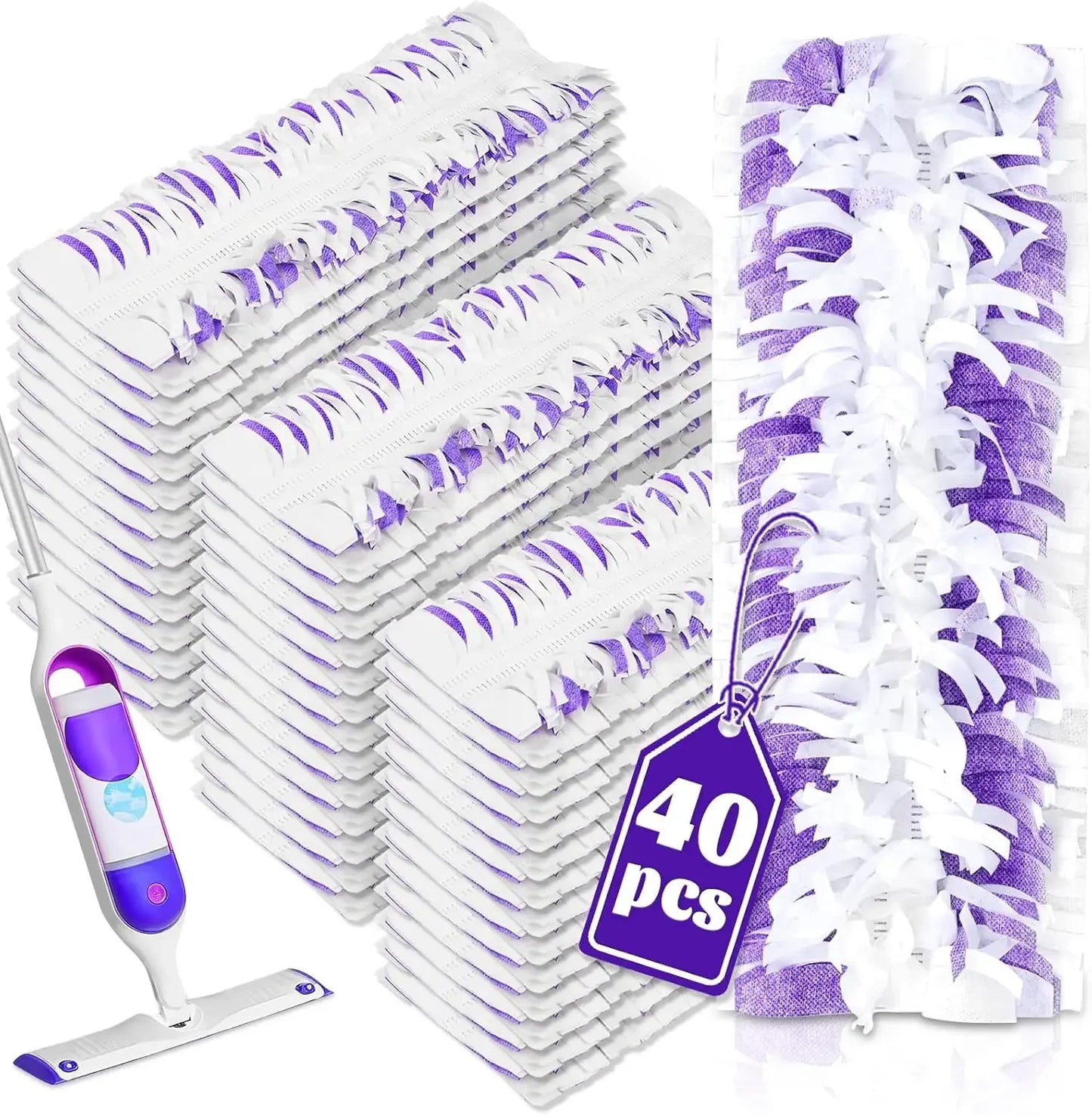 40 Pack Disposable Mop Pads Compatible with Swiffer Power Mop Pads Replacement for Swiffer Power Mop Refills