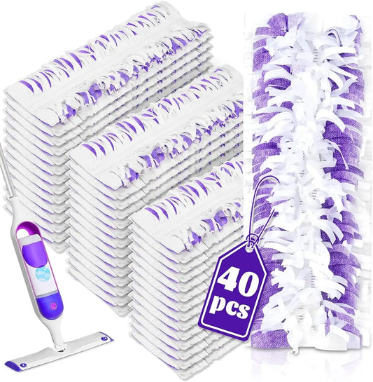 40 Pack Disposable Mop Pads Compatible with Swiffer Power Mop Pads Replacement for Swiffer Power Mop Refills