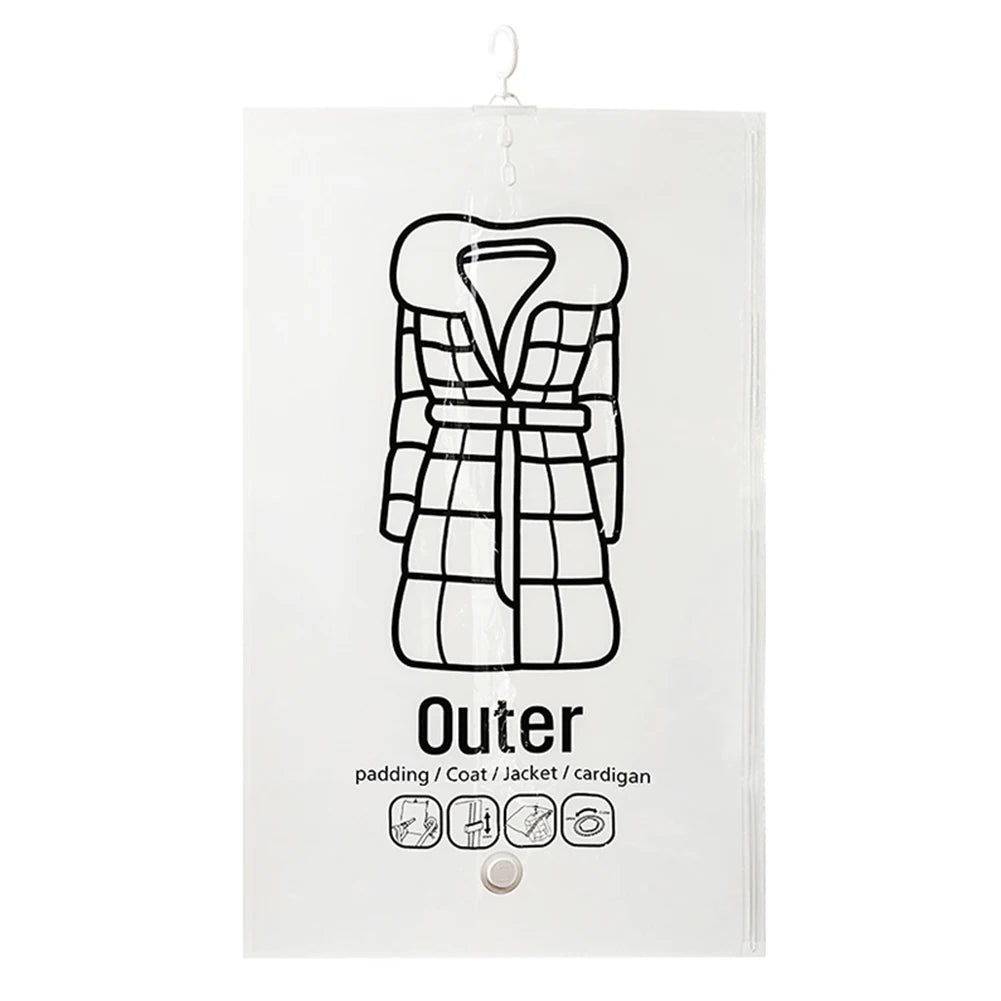 Hanging Compressible Storage Bag Reusable Clothes Compression Storage Bag Dustproof for Clothes Down Overcoat