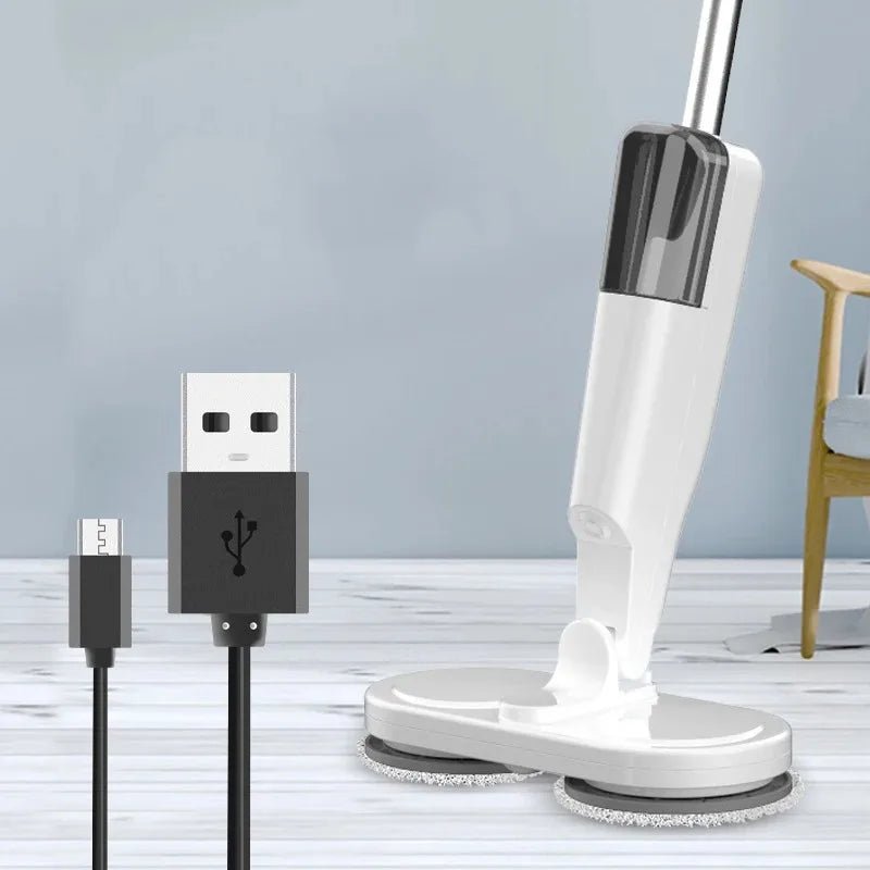 Electric Water Mop Cleaner Machine 360° Rotatable Spin Cleaning Mop Squeeze Wet and Dry Use Hand Push Household Floor Cleaning