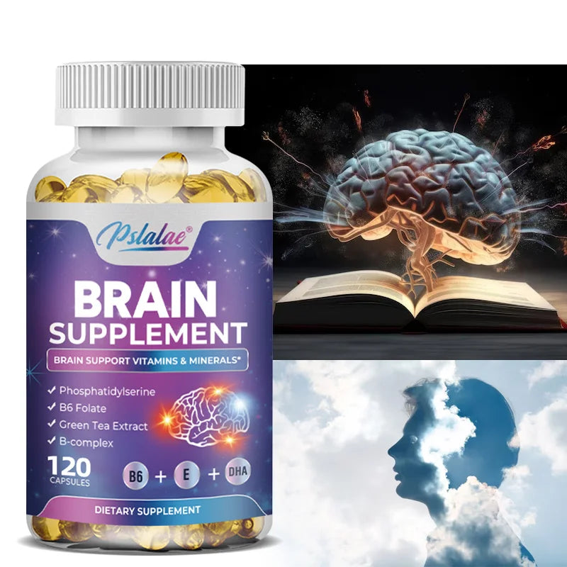 Brain Supplement - Boosts Brain Function, Helps Improve Memory, Concentration and Intelligence - 120 Capsules
