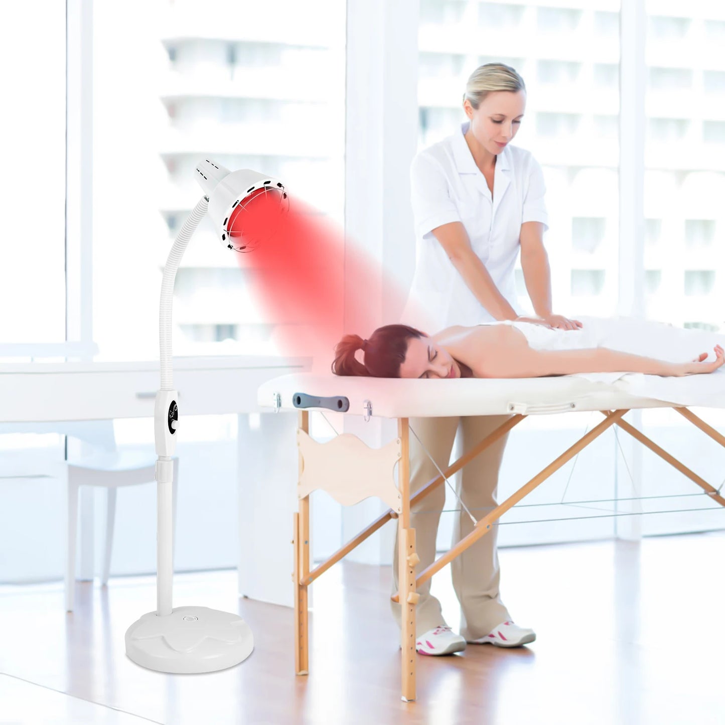 Red Light Therapy for Body, LED Red Infrared Light Therapy Lamp with Adjustable Stand Infrared Light Device for Body Pain Relief