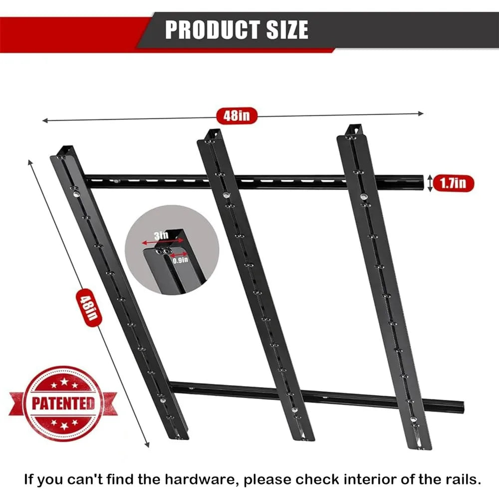 Adjustable Ceiling Mounted Garage Storage Rack - Heavy Duty Hanging Organizer for Overhead Space