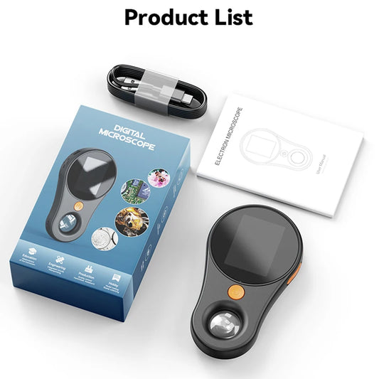 500X Digital Microscope 1080P 2.0inch Video Coin Microscopio with Magnifying Glass for Electronics Repair With 8LED Micro Lens