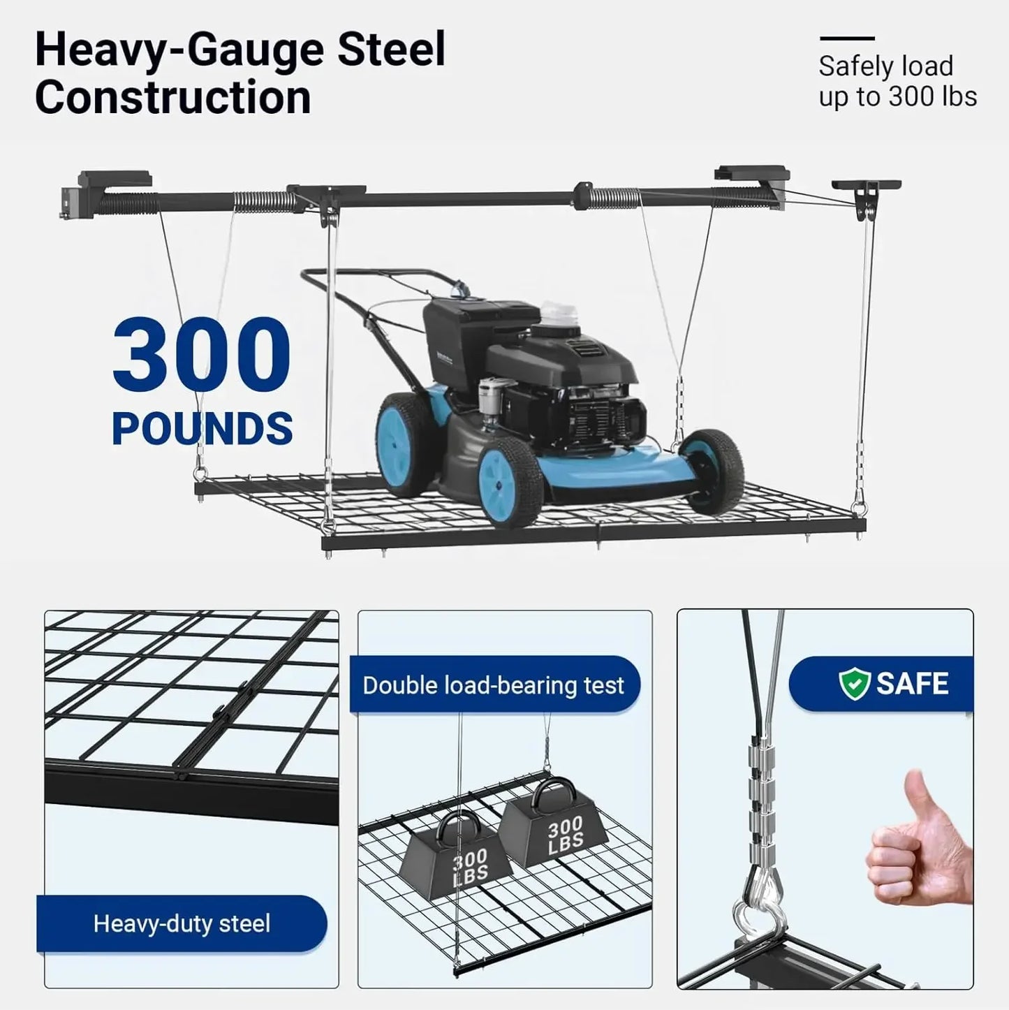 Overhead Garage Lifting Storage Rack Heavy Duty Organizer