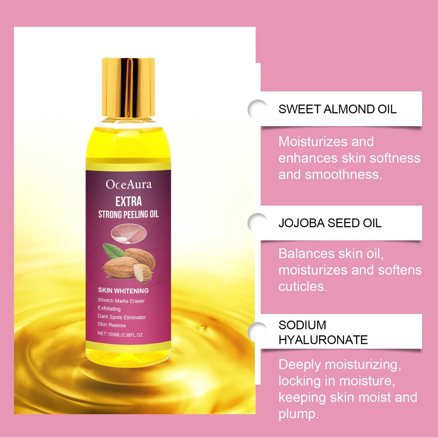 Oceaura Body Exfoliating Oil Gentle Cleaning Dead Skin Moisturizing Enhance Skin Luster Remove Dark Spots Body Peeling Oil