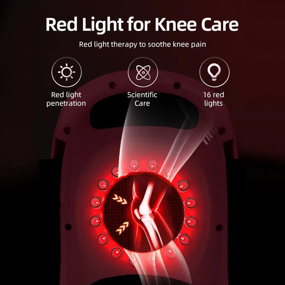 Wireless Electric Heating Knee Massage Pad Red Light Therapy Airbag Wrap Knee Massager Hot Compress High Vibration Massage