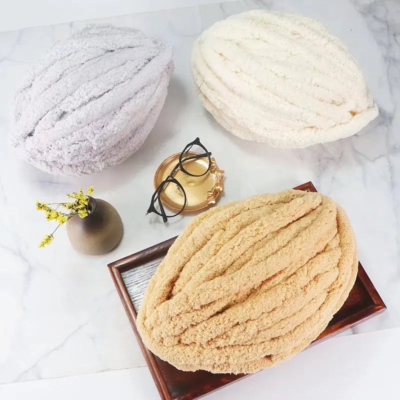 250g Extra Thick Ice Yarn Blanket Hand-Knitted DIY Thread Large Thickness Chenille Cushion Pet Nest Thread Icelandic Scarf Hat Stick Needle Close-Fitting Soft Extra Thick Wool Ball 1 Piece = 1 Piece = 250 Grams